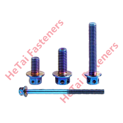 Custom Hex Flange Titanium Bolts with Drilled Hole for Light Aircraft Parts
