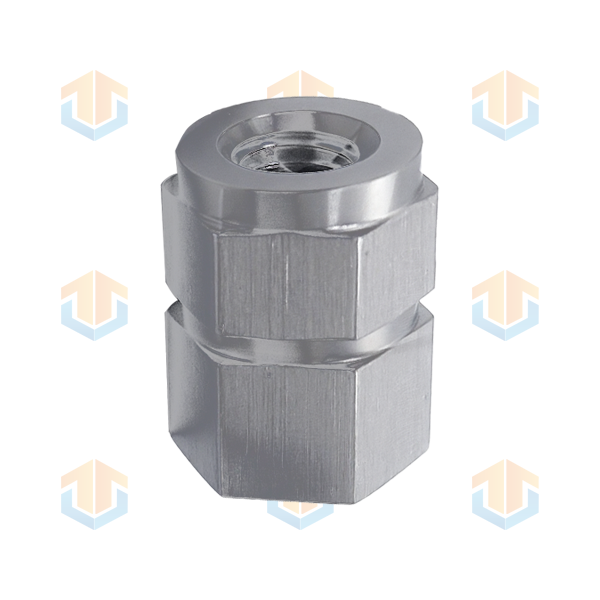 CNC Automatic Lathe Machining of Brushed Stainless Steel Hex Nuts