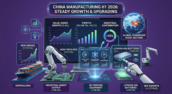 China’s Manufacturing Sector Steady and Rising in H1 2026