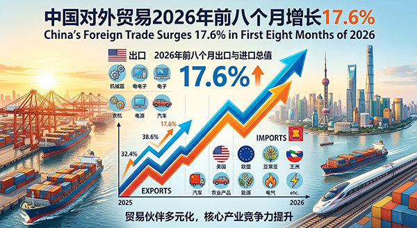 China’s Foreign Trade Surges 17.6% in First Eight Months of 2026