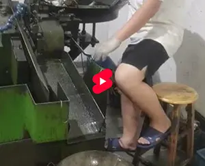 A Chinese boy keeping an eye on the thread rolling operation this weekend.